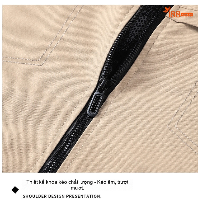 Áo Khoác Bomber Nam Cotton Dáng Đứng Cổ Tay Bo Chun Thu Đông Màu Be, Đen, Vàng Nâu chi tiết 20
