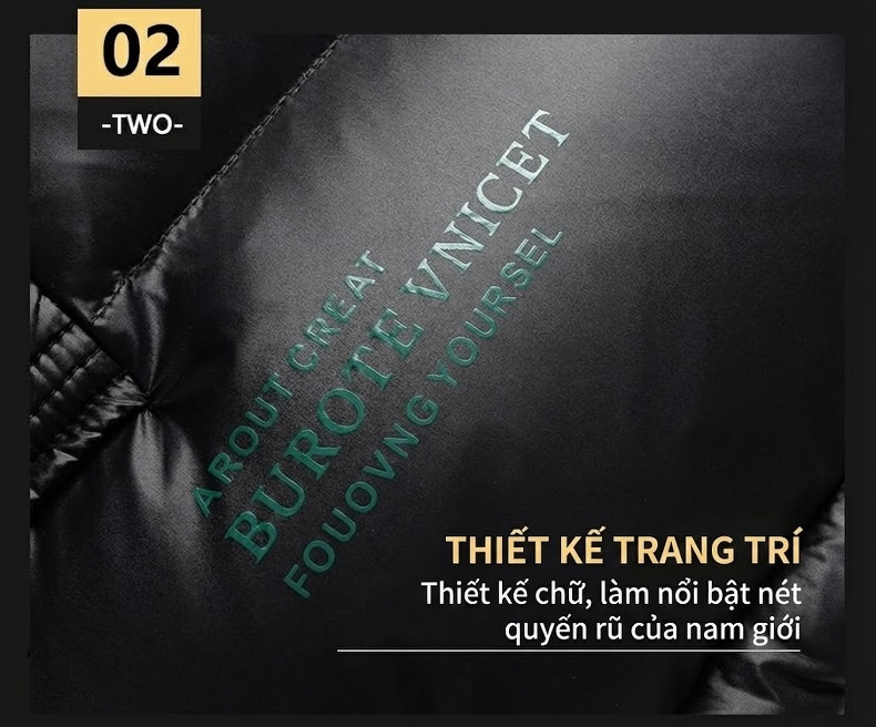 Áo Khoác Phao Nam Dáng Ngắn Có Mũ Trùm Đầu Dày Dặn Ấm Áp Lót Lông Vịt Màu Đen, Đỏ chi tiết 9