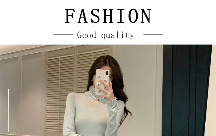 Váy Dệt Kim Ôm Dáng Cổ Lọ Xẻ Tà Phong Cách Pháp Màu Đen, Kem, Xanh chi tiết 1