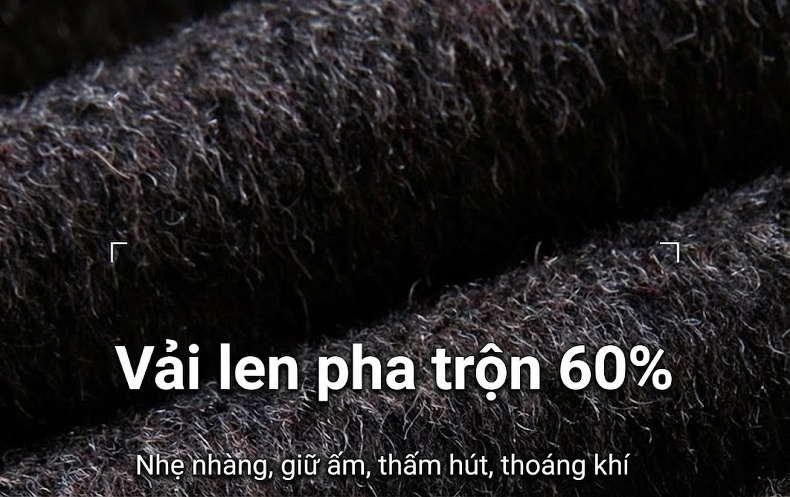 Áo Khoác Dạ Nam Dáng Dài Hai Hàng Khuy Chất Liệu Len Màu Xám chi tiết 4