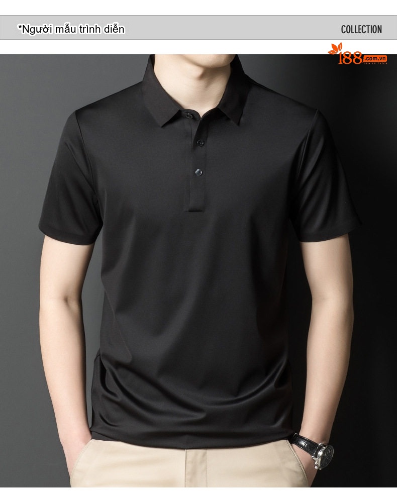 Áo Thun Polo Nam Tay Ngắn Thoáng Khí Phong Cách Hàn Quốc Màu Đen, Xanh Navy, Tím, Xám... chi tiết 8