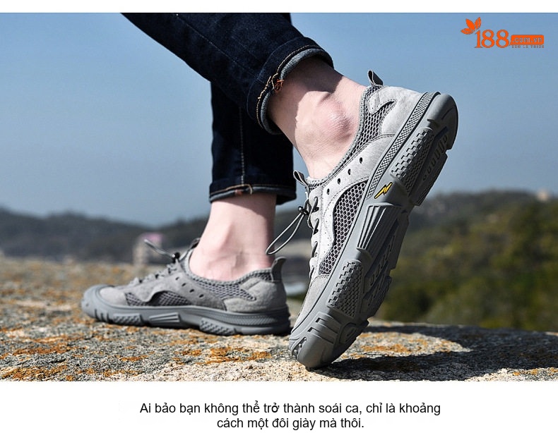 Sandal Nam Dây Rút Thể Thao Outdoor Thoáng Khí, Chống Nước, Nhanh Khô, Chống Mài Mòn, Chiều Cao Đế Khoảng 3cm Màu Be, Xám chi tiết 12