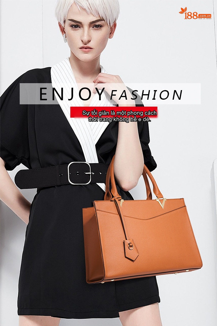 Bộ Túi Xách Tay Nữ Da Bóng 4 Món Sức Chứa Lớn Đeo Chéo Màu Nâu, Đen chi tiết 1