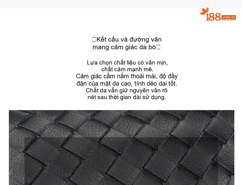 Túi Xách Tay Nữ Da Bò Đan Móc Quai Đeo Vai Dáng Bánh Bao Màu Nâu, Đen chi tiết 6