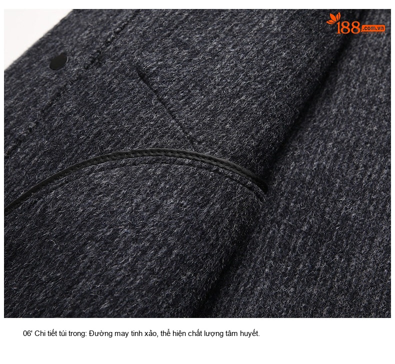 Áo Khoác Nam Alpaca Lông Cừu Dáng Ngắn Dáng Rộng Màu Xám, Đen chi tiết 37