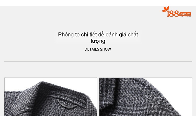 Áo Vest Nam Dệt Kim Jacquard Hai Mặt Thủ Công Màu Xám, Đen chi tiết 23