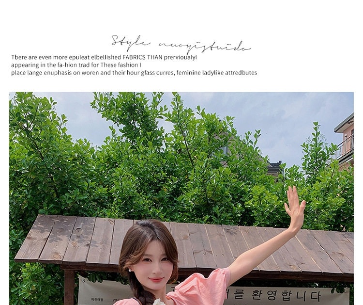 Set Áo Sơ Mi Tay Ngắn Cúc Màu Quần Ống Rộng Nữ Phong Cách Thời Trang Màu Hồng, Trắng chi tiết 21