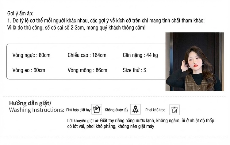 Set Váy Yếm Kẻ Caro A Chữ Thu Đông Pháp Cổ Điển Kèm Áo Màu Nâu chi tiết 5