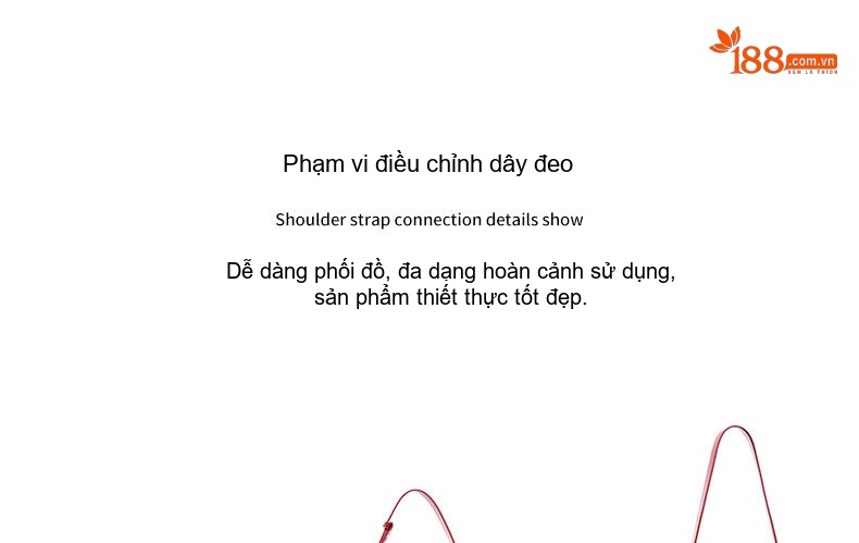 Túi Đeo Vai Nữ Da Thật Thiết Kế Trăng Lưỡi Liềm Đeo Nách Đeo Chéo Màu Đỏ, Nâu, Đen chi tiết 6