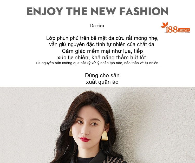 Áo Khoác Da Cừu Nữ Họa Tiết Dáng Ngắn Rộng Màu Đen, Nâu chi tiết 3