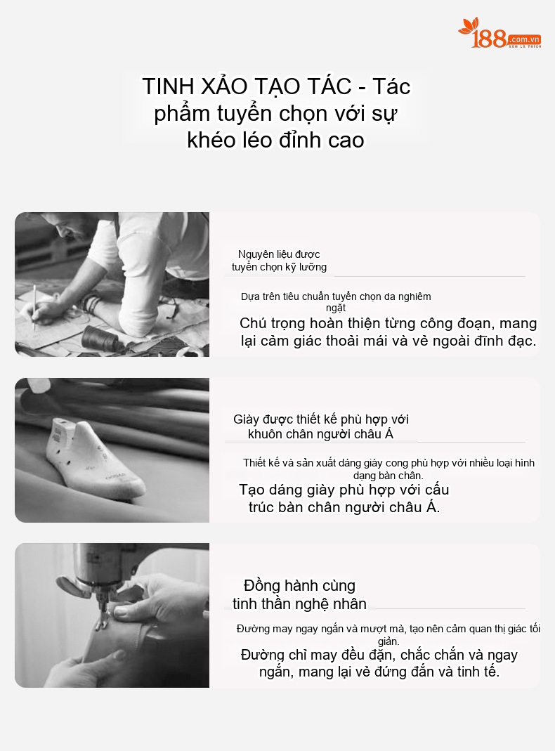 Giày Tây Buộc Dây Nam Da Bóng Chiều Cao Đế Khoảng 3cm Màu Đen, Nâu chi tiết 18