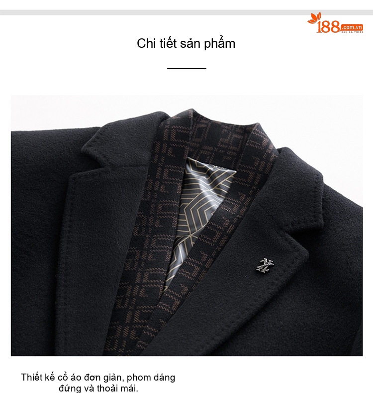 Áo Khoác Dạ Nam Hai Mặt Lót Lông Vũ Tháo Rời Phong Cách Trung Niên Màu Đen, Nâu chi tiết 21