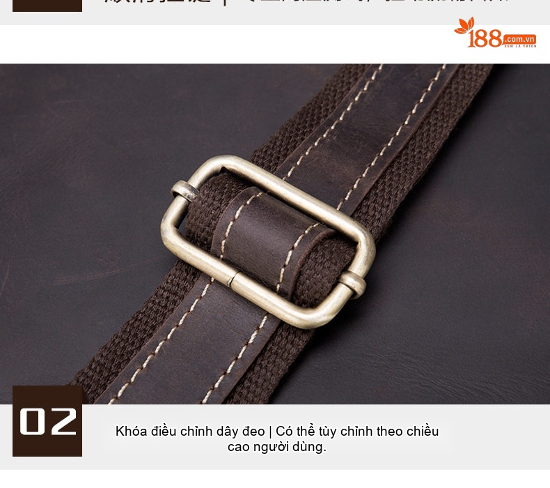 Túi Đeo Chéo Nam Da Bò Mad Horse Phong Cách Âu Mỹ Cổ Điển Màu Nâu chi tiết 13