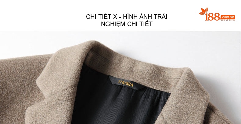 Áo Vest Nam Dáng Ôm Thu Đông Thủ Công Vải Tweed Màu Be chi tiết 16