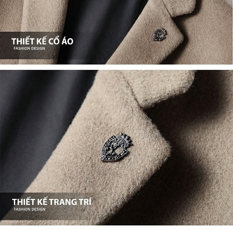 Áo Vest Nam Dáng Ôm Thu Đông Thủ Công Vải Tweed Màu Be chi tiết 17