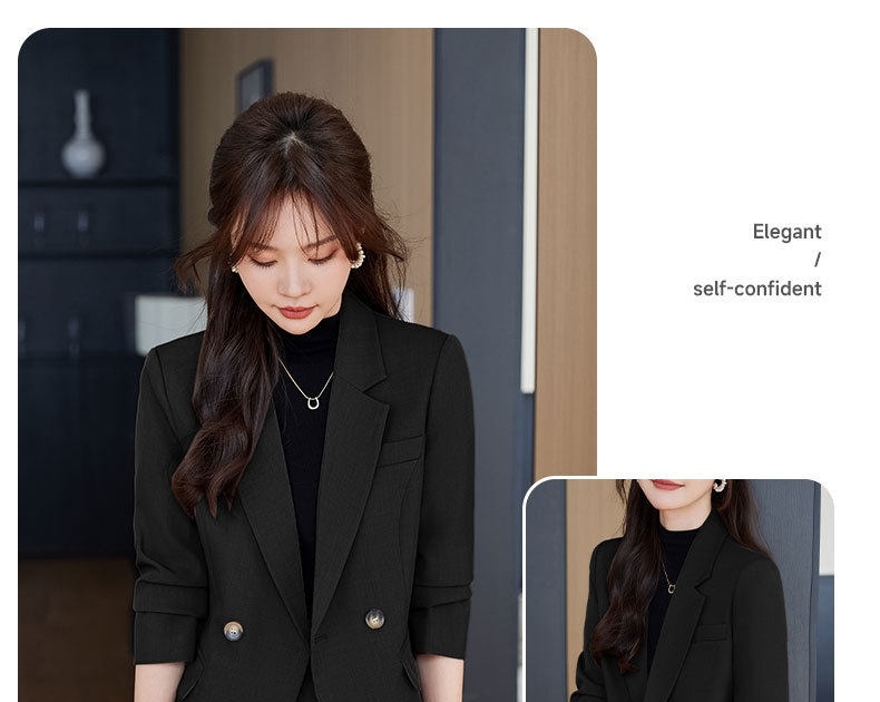 Bộ Vest Nữ Áo Blazer Quần Ống Rộng Công Sở Màu Trắng Kem, Đen, Nâu chi tiết 21