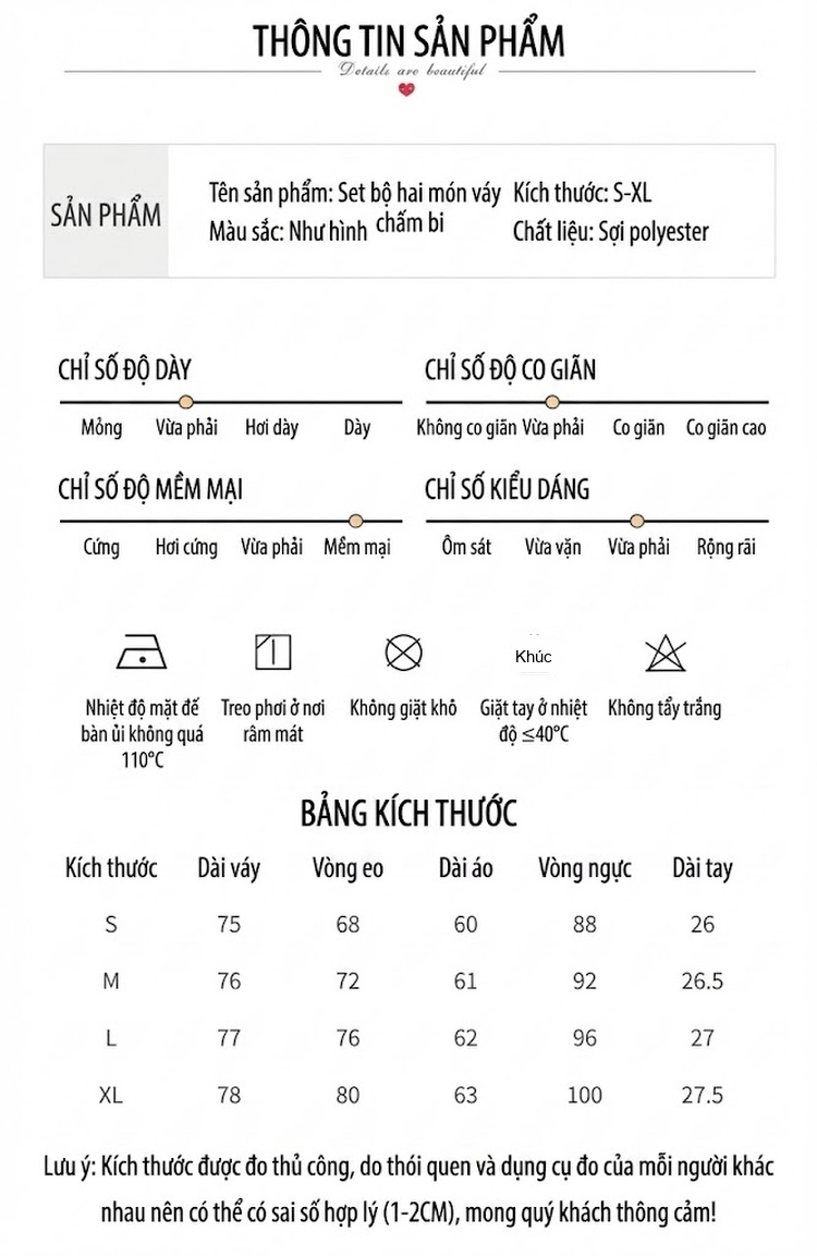 Set Bộ Áo Sơ Mi Tay Phồng Quần/Chân Váy Midi Họa Tiết Chấm Bi Phong Cách Hàn Quốc Màu Hồng, Đen chi tiết 8