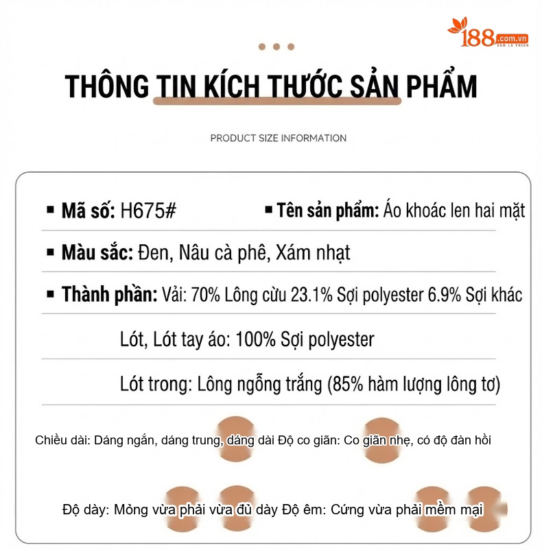 Áo Khoác Dạ Nam Dáng Dài Hai Hàng Khuy Lót Lông Vũ Tháo Rời Màu Xám, Đen chi tiết 16