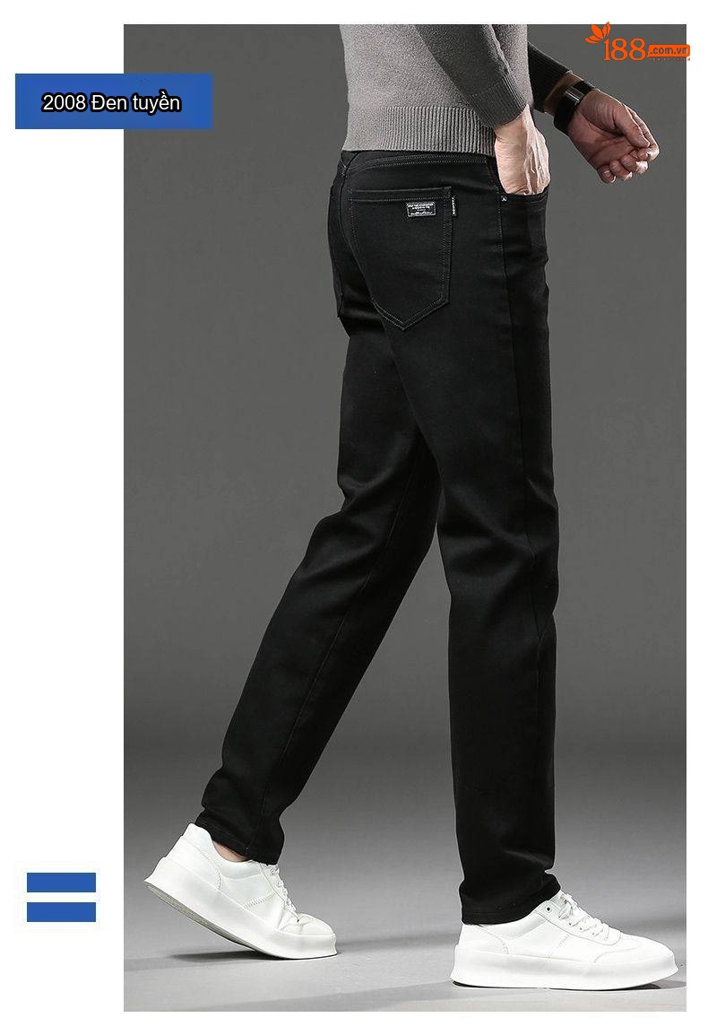 Quần Jeans Dáng Ôm Ống Đứng Nam Màu Xám Khói, Đen, Xanh Navy chi tiết 17