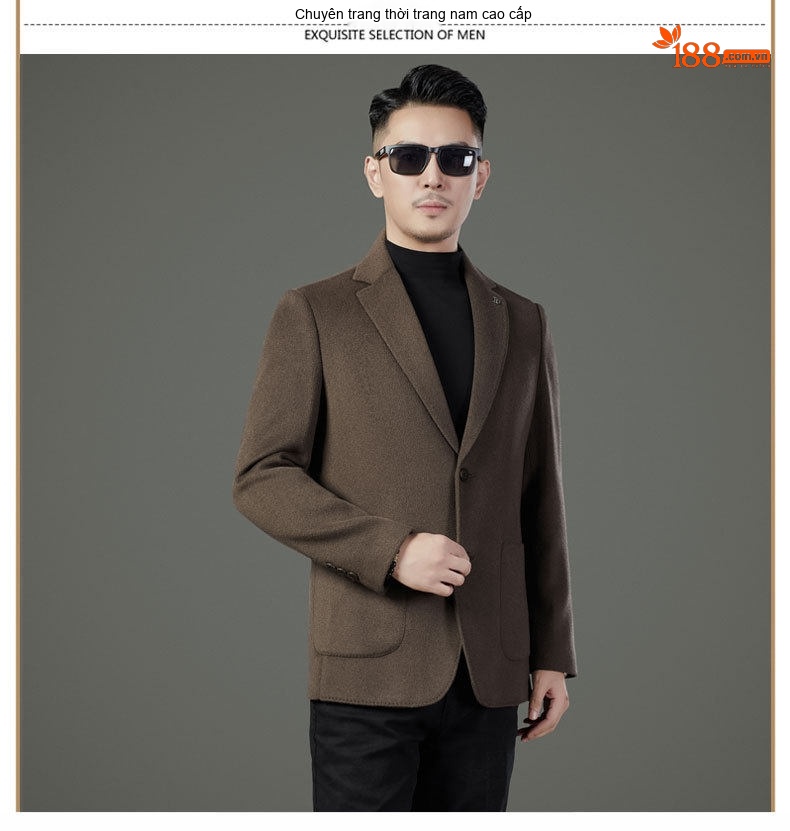 Áo Khoác Blazer Nam Hai Mặt Lông Cừu Áo Phao Lót Lông Vũ Có Thể Tháo Rời Màu Đen, Nâu, Xám chi tiết 19