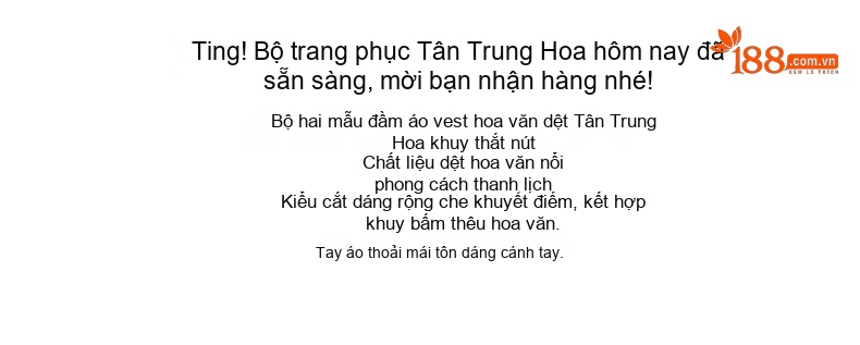 Set Áo Gile và Đầm Nữ Phong Cách Trung Hoa Cổ Điển chi tiết 2