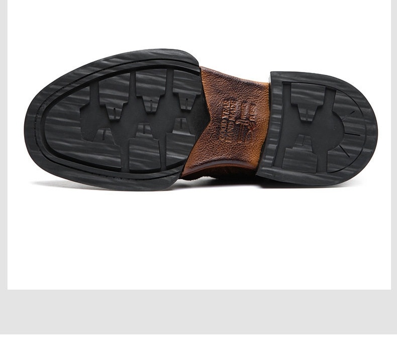 Boot Martin Nam Da Bò Cổ Lửng Phong Cách Mỹ Retro Chiều Cao Đế Khoảng 4cm Màu Đen, Nâu chi tiết 14