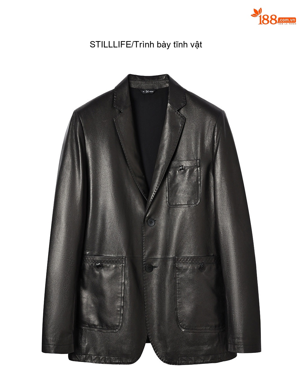 Áo Khoác Blazer Da Cừu Nam Kiểu Vest Công Sở Cao Cấp Màu Đen chi tiết 23