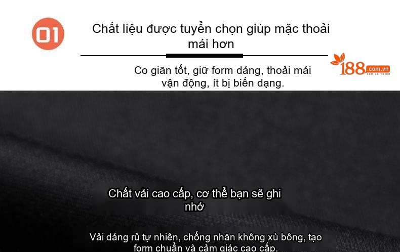 Quần Tây Nam Ống Đứng Dáng Ôm Vải Lông Cừu Dày Dặn Chống Nhăn Màu Đen chi tiết 2