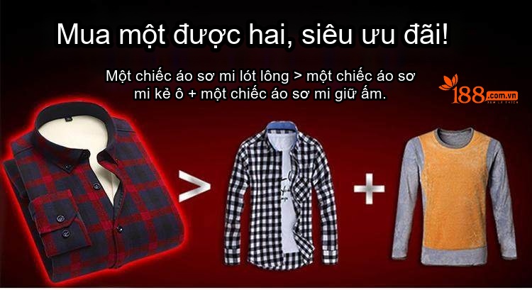 Áo Sơ Mi Nam Cotton Dài Tay Lót Lông Cổ Điển Chống Nhăn Màu Xanh Navy, Xám, Đỏ, Xanh Lá... chi tiết 2