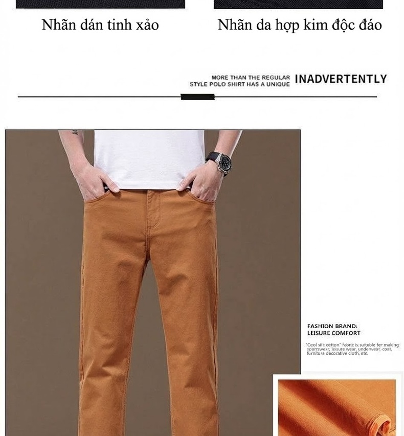Quần Dài Nam Cotton Co Giãn 7 Màu Ống Đứng Thoải Mái chi tiết 25