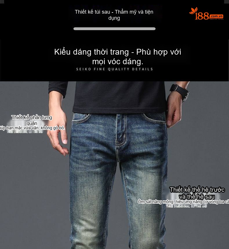 Quần Jean Dáng Ôm Vừa Vặn Màu Xanh Lam Nhạt chi tiết 15
