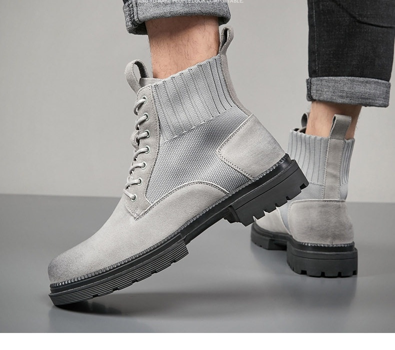 Giày Boot Martin Nam Cổ Cao Phong Cách Anh Quốc Đế Dày chi tiết 2