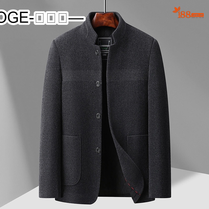 Áo Khoác Dạ Nam Trung Niên Cổ Trụ Dáng Dài Vừa Phong Cách Business Casual Màu Xám Đậm, Nâu