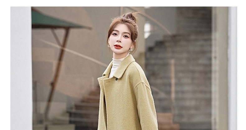 Áo Khoác Dạ Nữ Hai Mặt Lông Cừu Dáng Dài Qua Gối Cúc Đôi Phong Cách Hàn Quốc Màu Be, Đỏ, Đen, Trắng... chi tiết 20