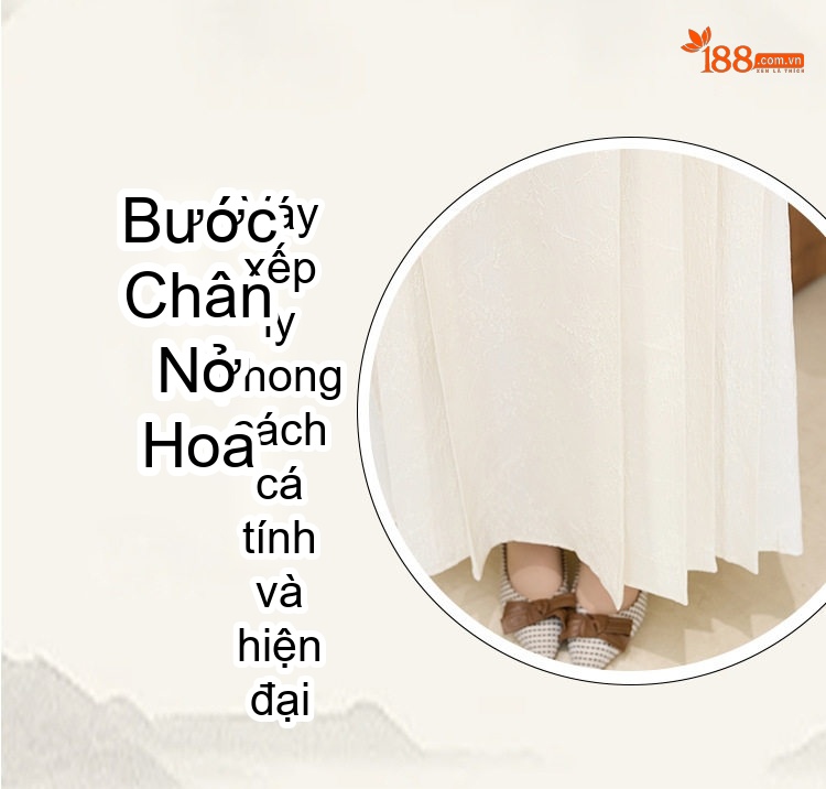 Set Áo và Chân Váy Mã Diện Nữ Phong Cách Trung Hoa Hiện Đại, Thiết Kế Sang Trọng Màu Kem chi tiết 7