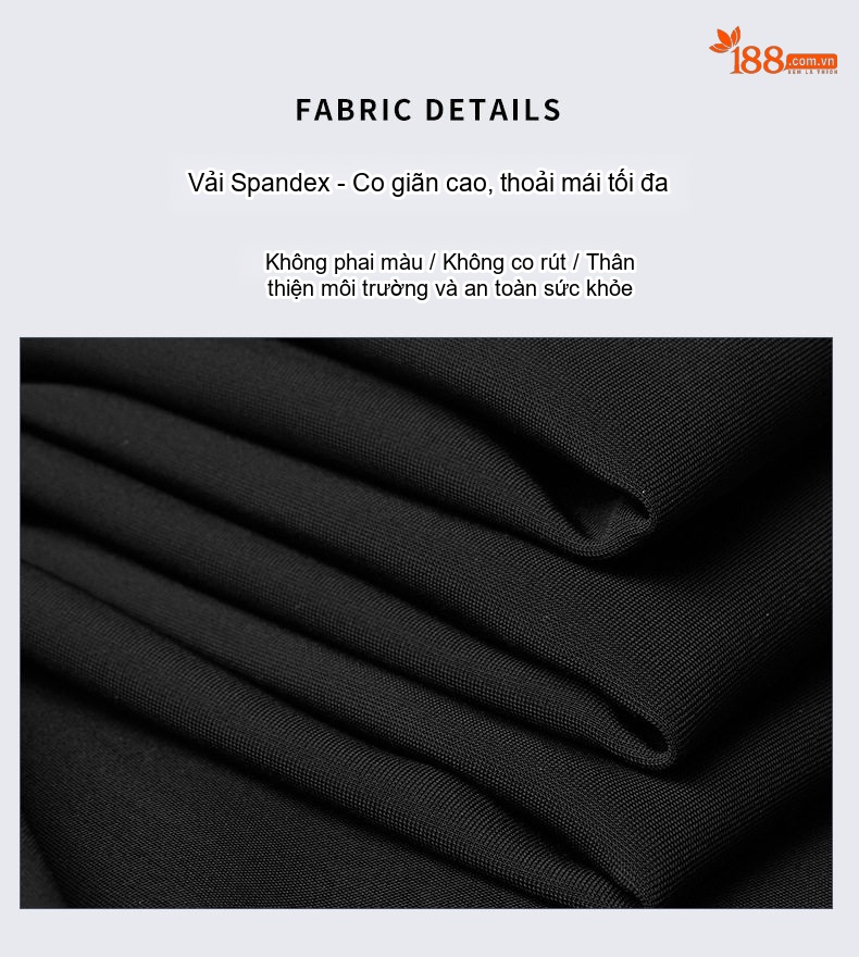 Quần Âu Nam Milk Silk Co Giãn Chống Nhăn Dáng Ôm Thêu Họa Tiết Màu Đen chi tiết 5