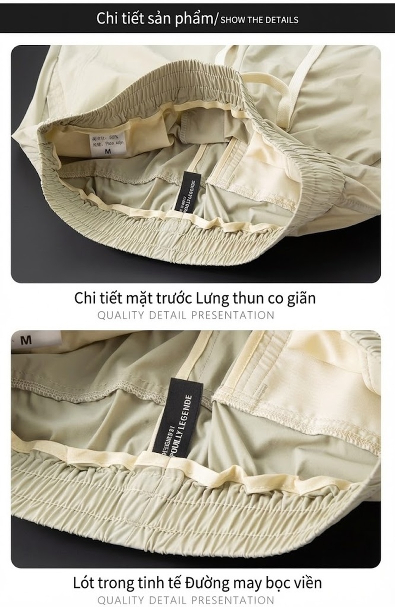 Quần dài thể thao nam ống bo thun lưng co giãn chất băng lụa mùa hè chi tiết 14