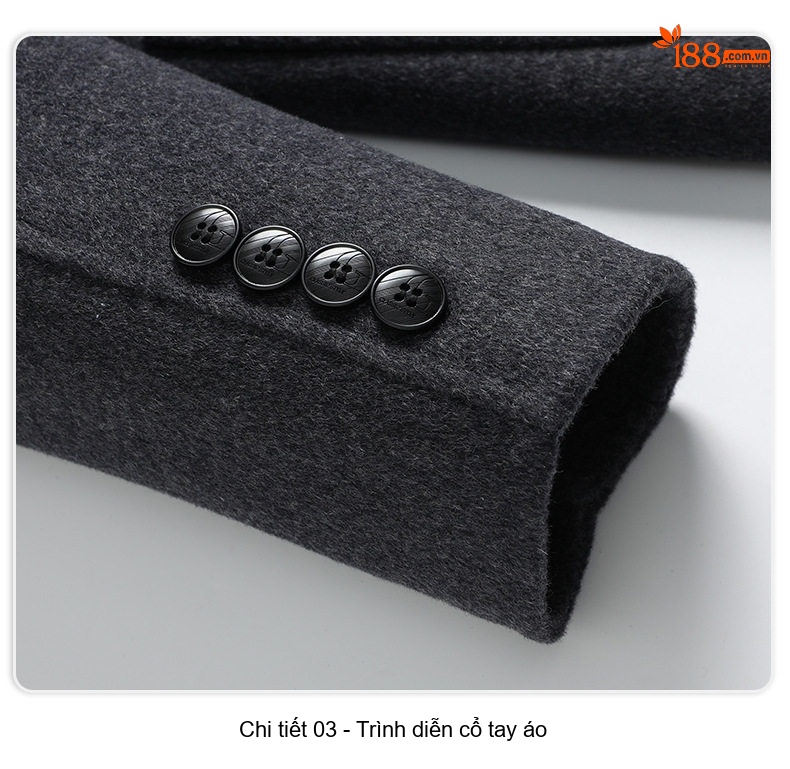 Áo Vest Nam Hai Lớp Lông Cừu Thủ Công Màu Xám, Đen chi tiết 22