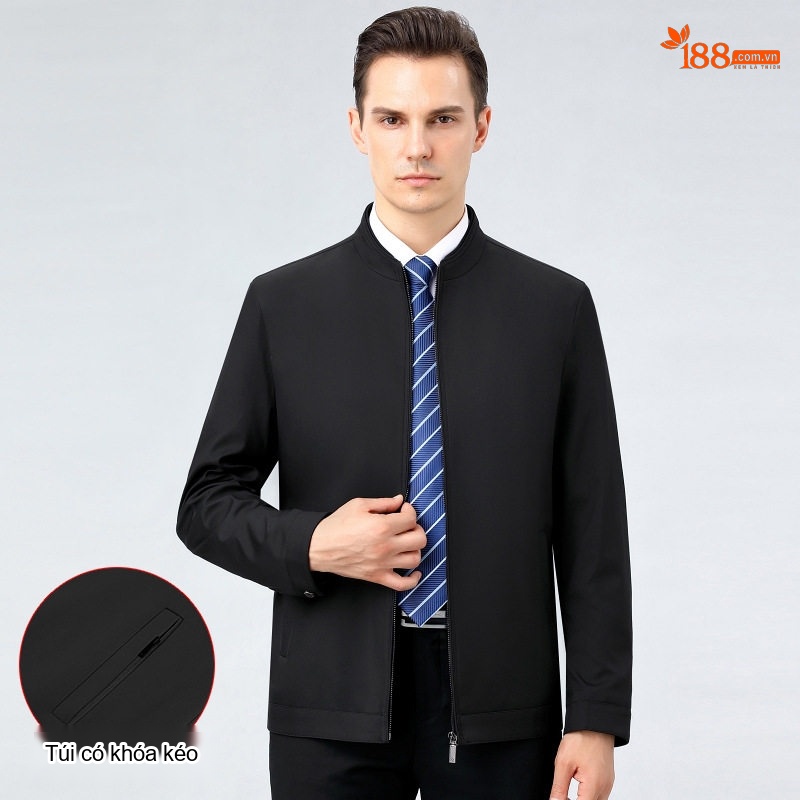 Áo Khoác Bomber Nam Lụa Tằm Tơ Dáng Ôm Chống Nhăn Màu Đen, Xám, Xanh Navy, Đỏ...