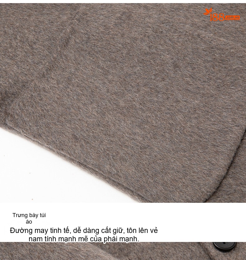 Áo Vest Nam Hai Mặt Dạ Lông Cừu Dáng Ôm Phong Cách Doanh Nhân Màu Nâu, Xám chi tiết 19