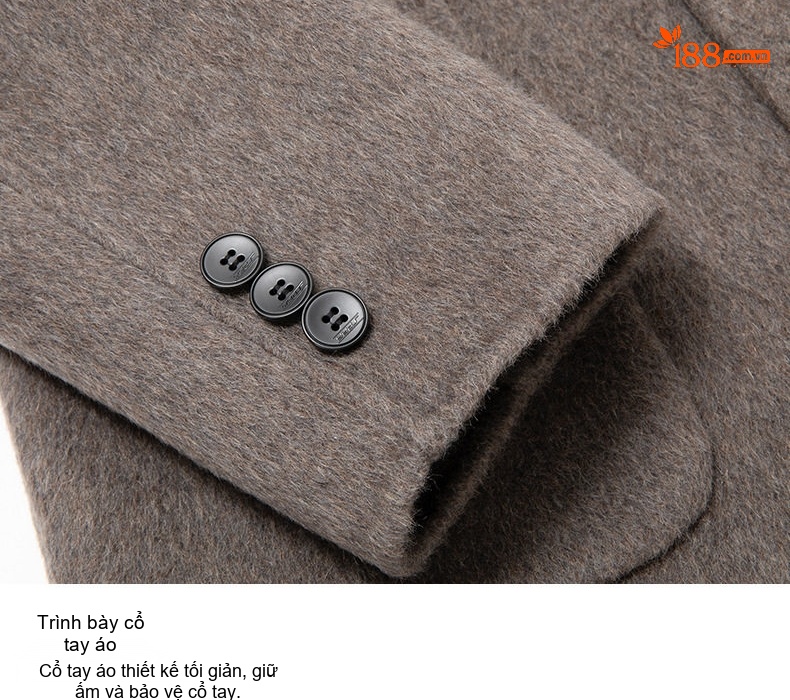 Áo Vest Nam Hai Mặt Dạ Lông Cừu Dáng Ôm Phong Cách Doanh Nhân Màu Nâu, Xám chi tiết 20