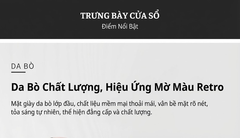 Giày Lười Nam Da Bóng Thoáng Khí Chiều Cao Đế Khoảng 3cm Màu Đen, Nâu, Xanh Navy, Vàng chi tiết 1