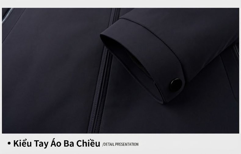 Áo Khoác Phao Nam Công Sở Dáng Ngắn Lót Lông Vũ Giữ Ấm Màu Xanh Navy chi tiết 22