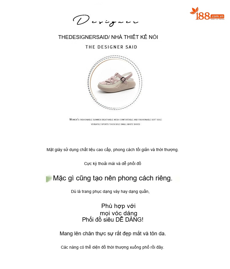 Dép Sandal Nữ Bít Mũi Da Mềm Đế Mềm Cho Bà Bầu Đế Cao 3cm - 4cm Màu Trắng, Xanh, Hồng, Đen chi tiết 4