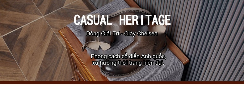 Boot Nam Da Bò Cao Cổ Chiều Cao Đế Khoảng 3cm Dáng Chelsea Màu Đen, Nâu chi tiết 1