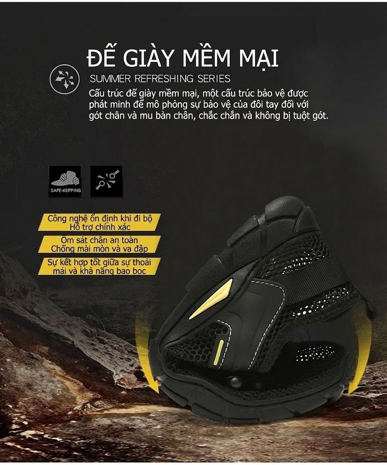 Giày Thể Thao Nam Lưới Thoáng Khí Đế Cao 3 cm chi tiết 7