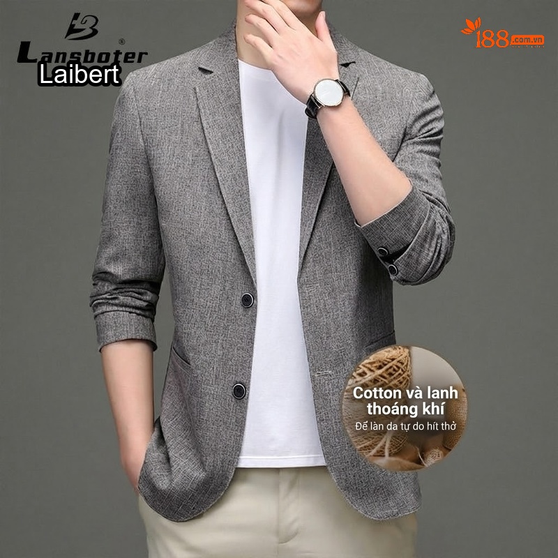 Áo Vest Nam Cotton Linen Mỏng Dáng Ôm Màu Xám