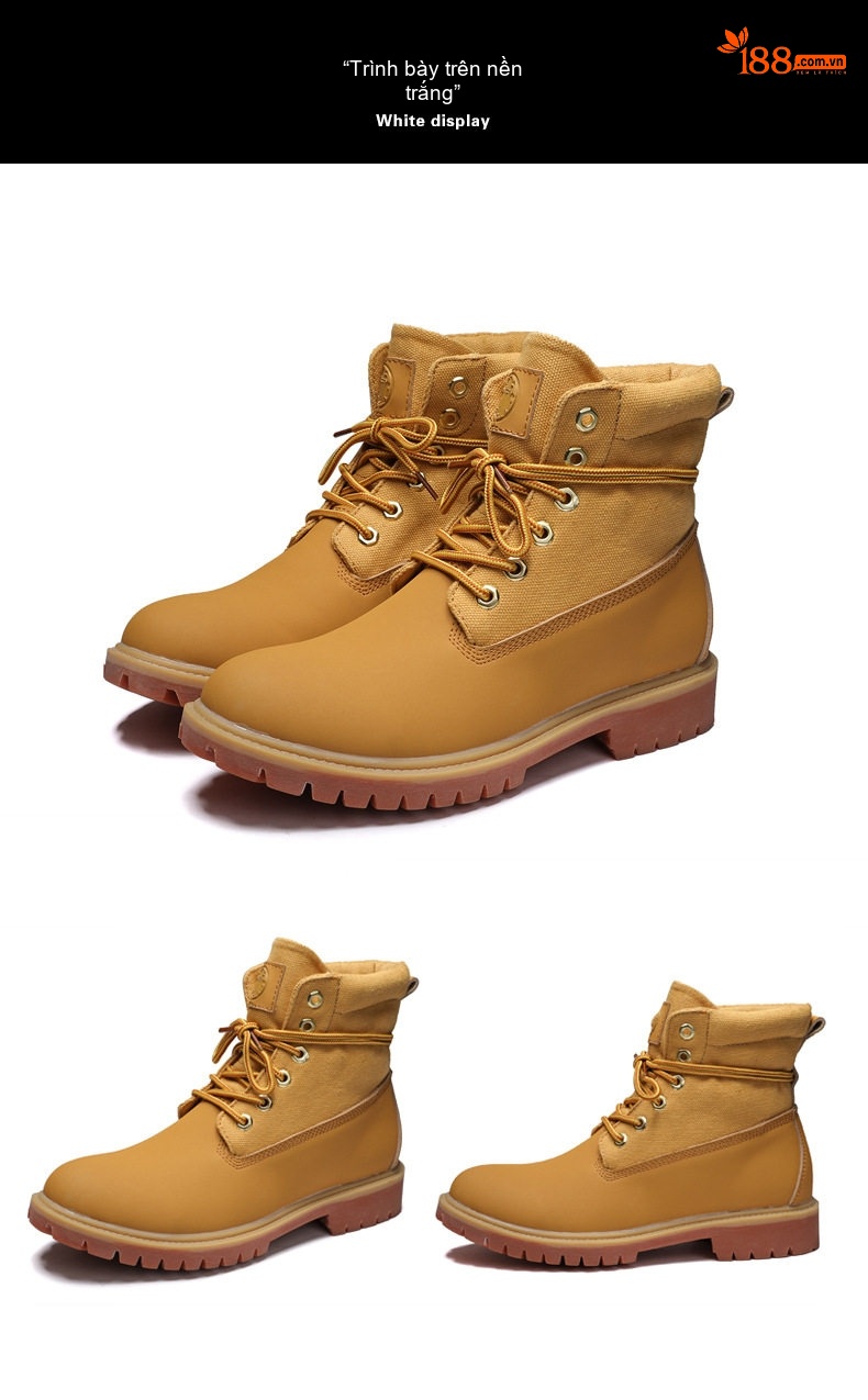 Giày boot nam da bóng buộc dây đế cao 3 cm chi tiết 30