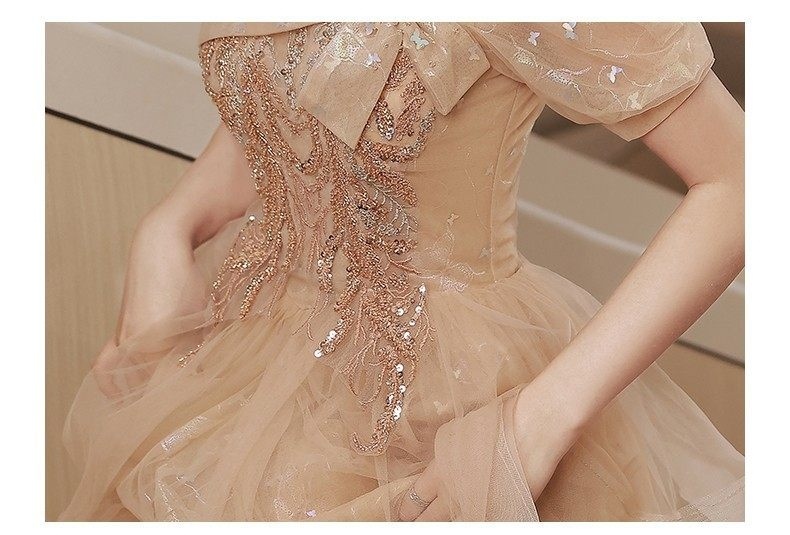 Váy Dạ Hội Nữ Pháp Kiểu Dáng Tiểu Thư Màu Champagne chi tiết 24
