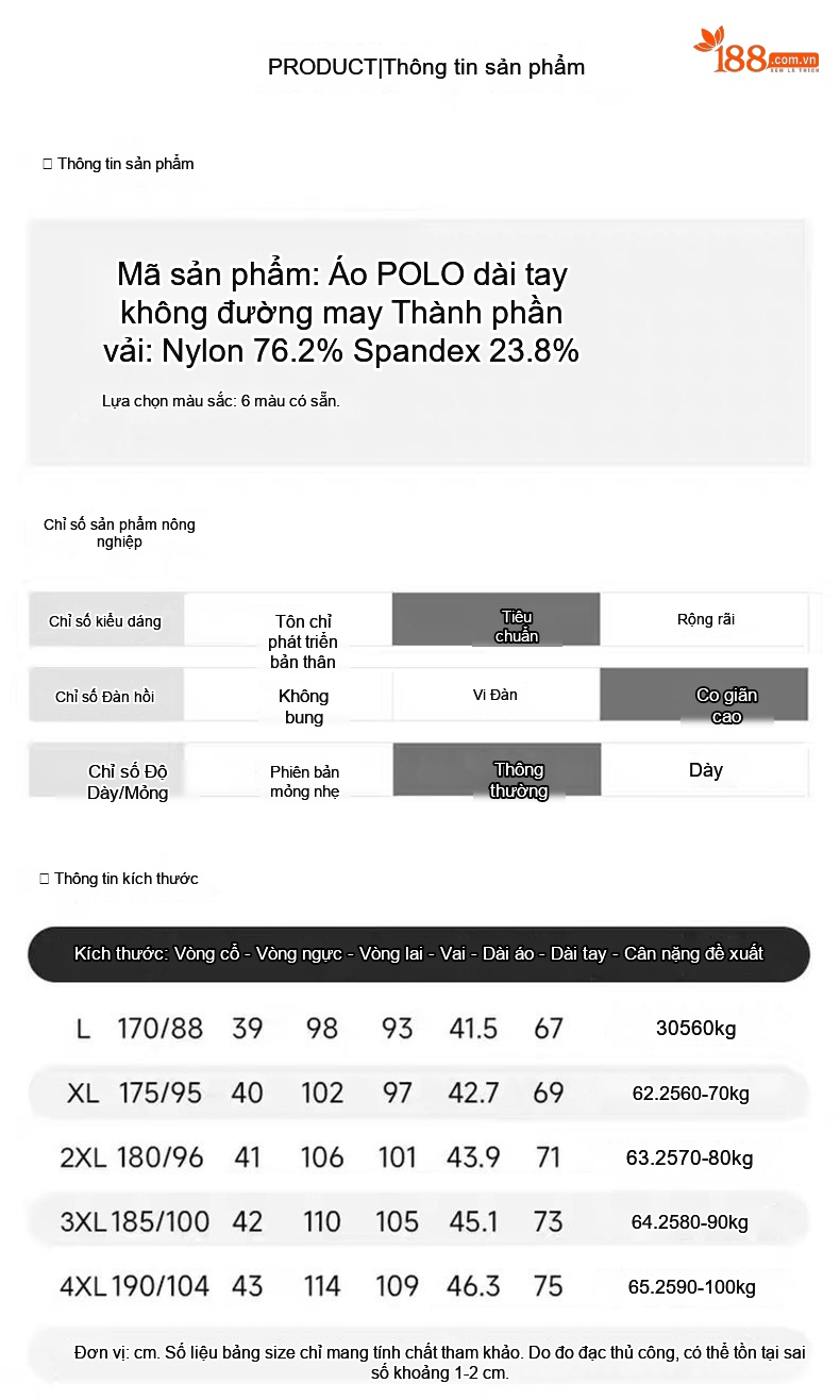 Áo Polo Nam Dài Tay Cổ Tròn Kháng Khuẩn Mềm Mại Màu Xám chi tiết 4